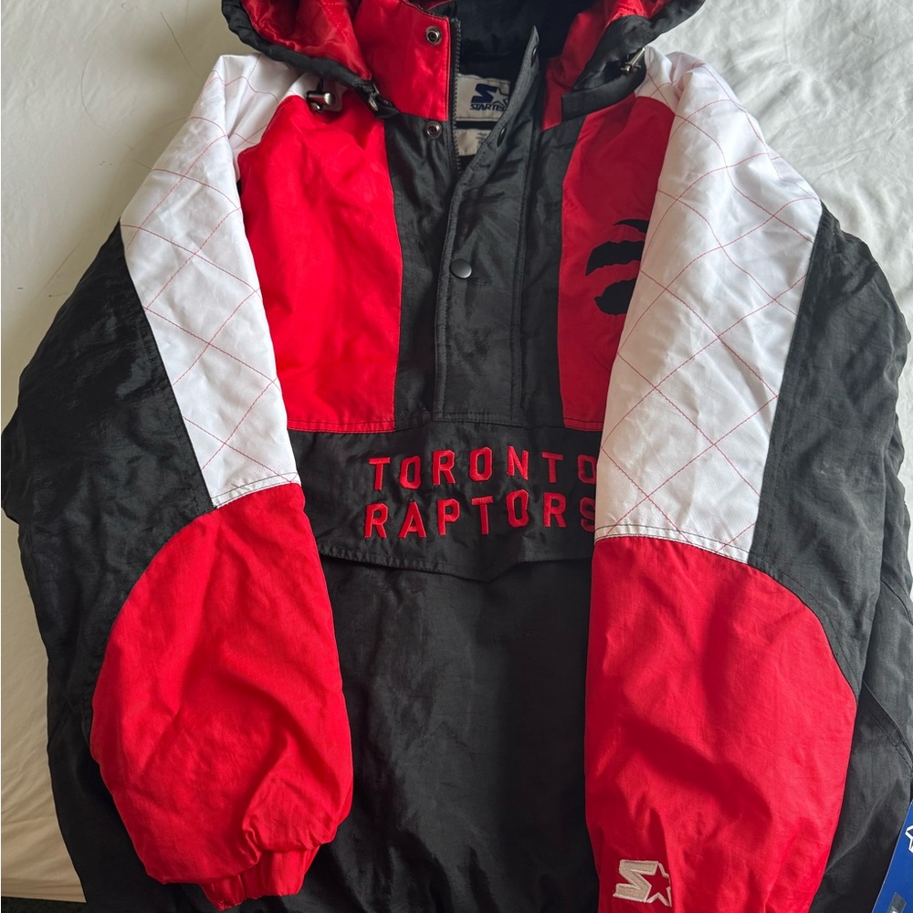 STARTER Red and Black Bomber Jacket with Varsity Style

Brand new